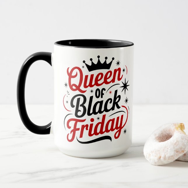 Taza Queen of Black Friday Shopping (Con donut)