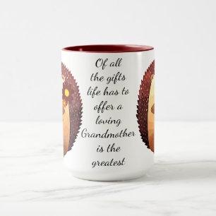 Taza Querida Abuela Inspiradora Cita Hedgehog