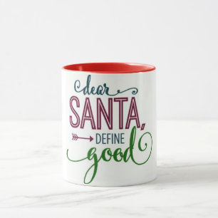 TAZA **QUERIDA SANTA—DEFINIR BUENOS** NAVIDADES DIVERTI