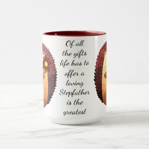 Taza Querido padrastro cita Inspiradora Hedgehog