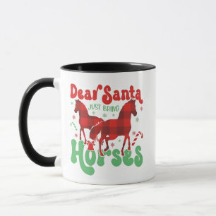 Taza Querido Papá Noel, trae a los caballos divertidos 