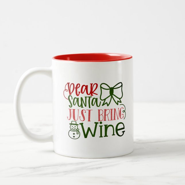 Taza Querido Papá Noel, trae Navidades de escritura mod (Izquierda)