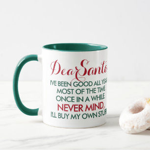 Taza Querido Santa, he sido buena todo el año tipografí