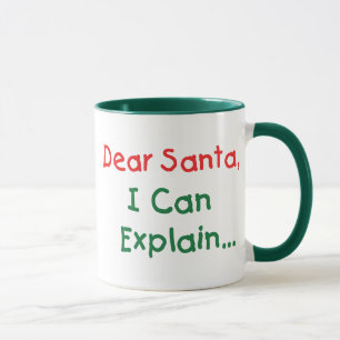 Taza Querido Santa, Puedo Explicar - Carta Divertida a