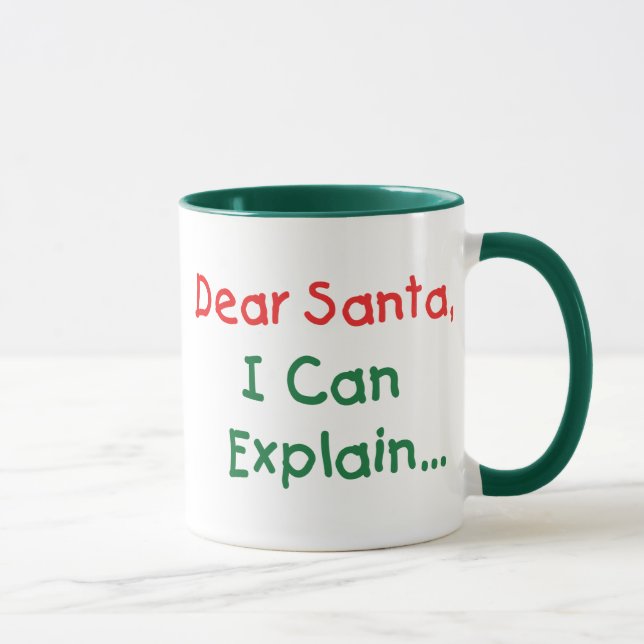 Taza Querido Santa, Puedo Explicar - Carta Divertida a  (Derecha)