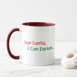 Taza Querido Santa, Puedo Explicar - Carta Divertida pa