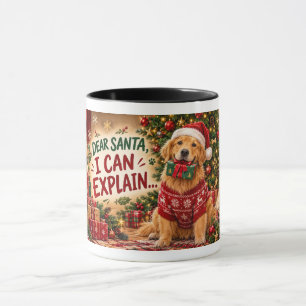 Taza QUERIDO SANTA, PUEDO EXPLICAR ..... Golden Retriev