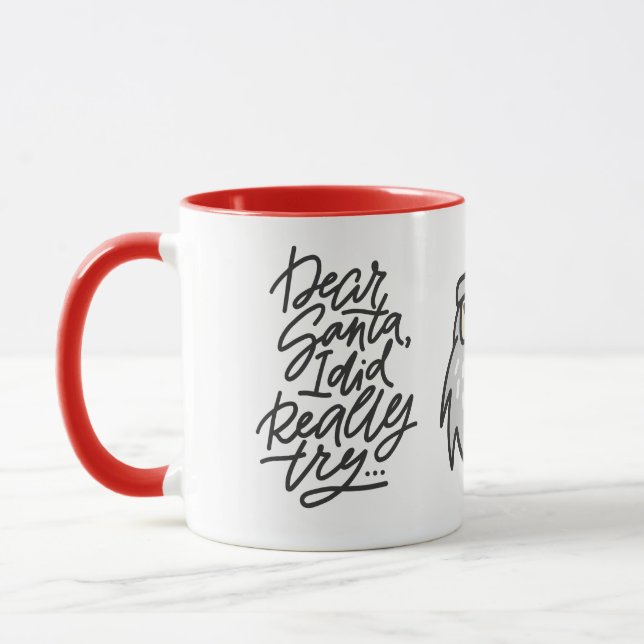 TAZA QUERIDO SANTA REALMENTE LO INTENTÉ NAVIDAD FIESTAS (Izquierda)