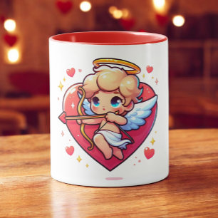 Taza Querubín adorable, el objetivo romántico de Cupido