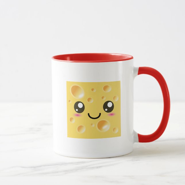 Taza Queso feliz lindo de Kawaii (Derecha)