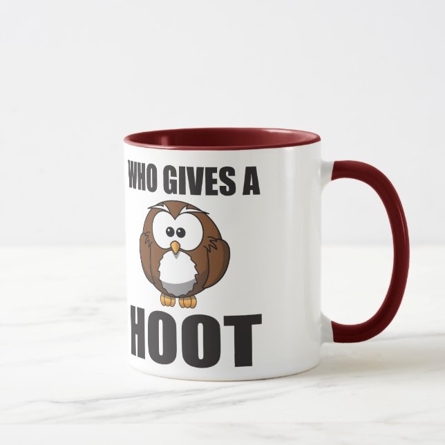 Taza Quién da un retruécano del búho de pitido (Derecha)