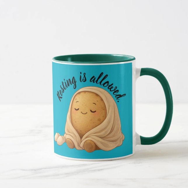 Taza Quiet Cozy Potato Persona Blanket Cartoon Art (Derecha)