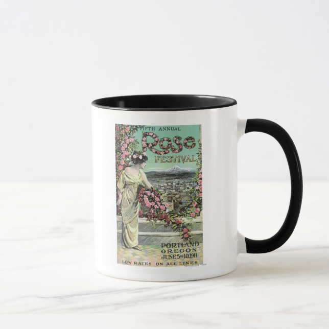 Taza Quinto Anuncio Anual del Festival de Rosas (Derecha)