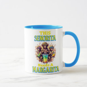 Taza Quirky Monkey señorita necesita margarita