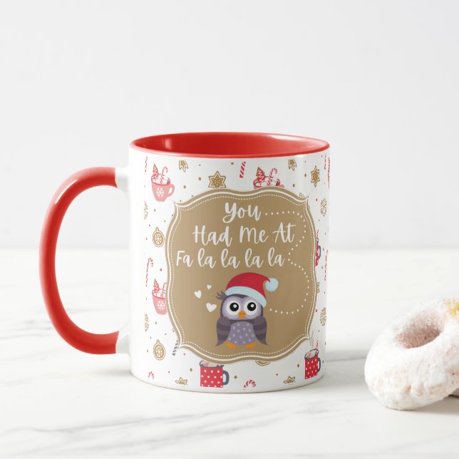 Taza Quirky Owl Holiday Mug (Con donut)