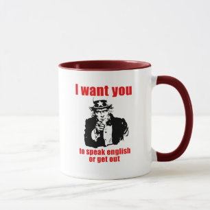 Taza Quisiera que usted hable inglés o que saliera