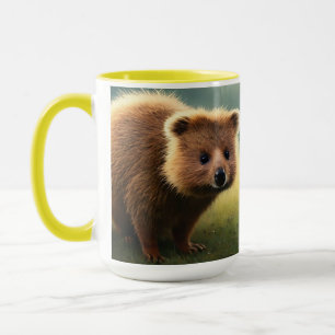 Taza Quokka australiana joven y difusa, tazón para café