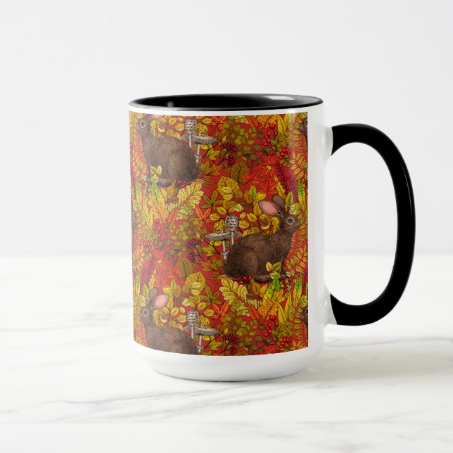 Taza Rabbit otoñal en rojo (Derecha)