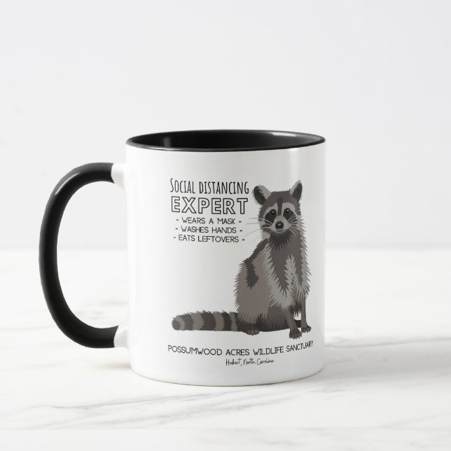 Taza Raccón de distanciamiento social (Izquierda)