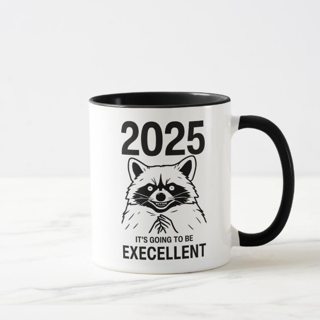 Taza Raccoon Año Nuevo 2025 va a ser excelente (Derecha)
