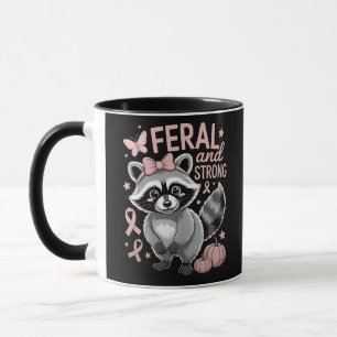 Taza Raccoon de sensibilización sobre el cáncer de mama