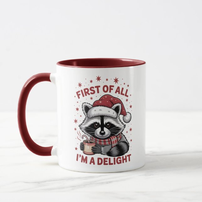 Taza Raccoon gracioso en primer lugar soy un Navidad de (Izquierda)