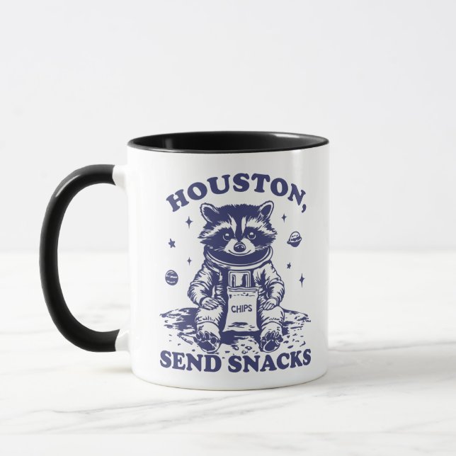 Taza Raccoon Houston humorístico divertido (Izquierda)