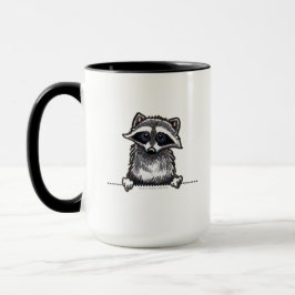 Taza Raccoon Line Art