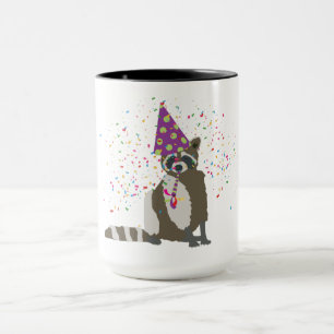 Taza Raccoon Partying - Animales que tienen un Fiesta