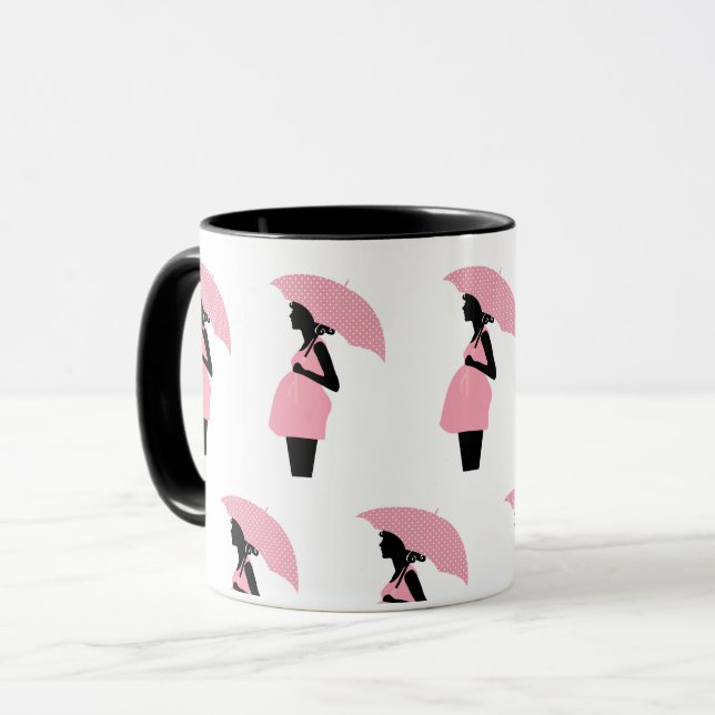 Taza Radiante Esperando Madre: Paraguas Rosa (Anverso izquierdo)