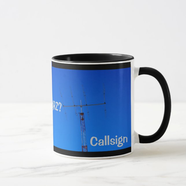 Taza Radio Amateur QRZ y Callsign Mug (Derecha)
