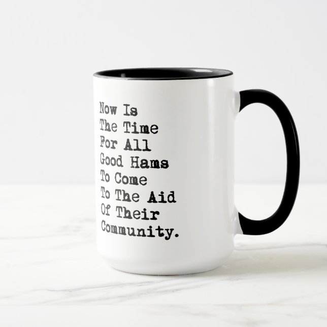 Taza Radio Ham Escribir Mug Texto (Derecha)