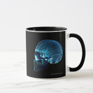 Taza Radiografía del cerebro dentro de un cráneo