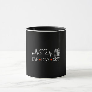 Taza Radiología Amor Vivo Xray Radiólogo Técnico