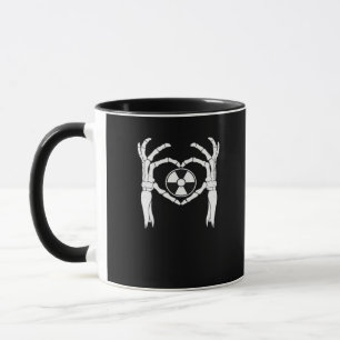Taza Radiología X-Ray Tech Heart Shaped Skeleton Manos