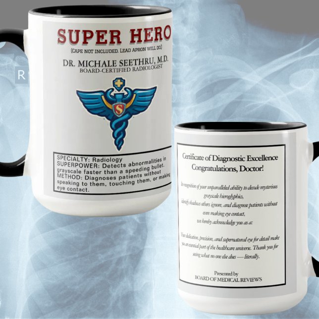 Taza Radiologist Superhero – Funny Medical Gift  (Subido por el creador)