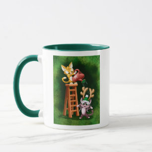 Taza RAIN DEER CATS por Jeff Willis Art