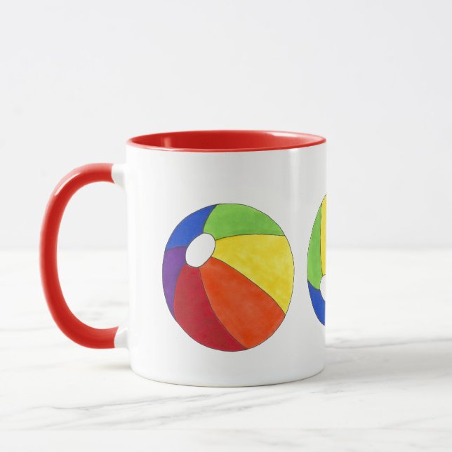 Taza Rainbow Beach Ball Beachball Vacaciones Océano Ver