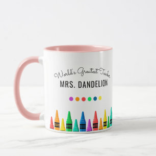 Taza Rainbow Crayons es el mejor café para profesores d