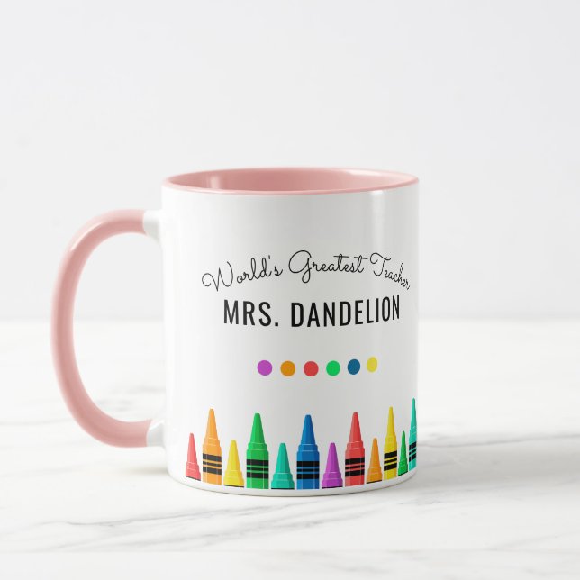 Taza Rainbow Crayons es el mejor café para profesores d (Izquierda)