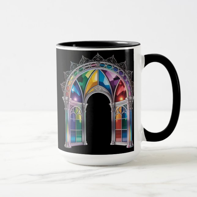 Taza Rainbow Stained Glass Arch — Gothic Cathedral Wind (Derecha)