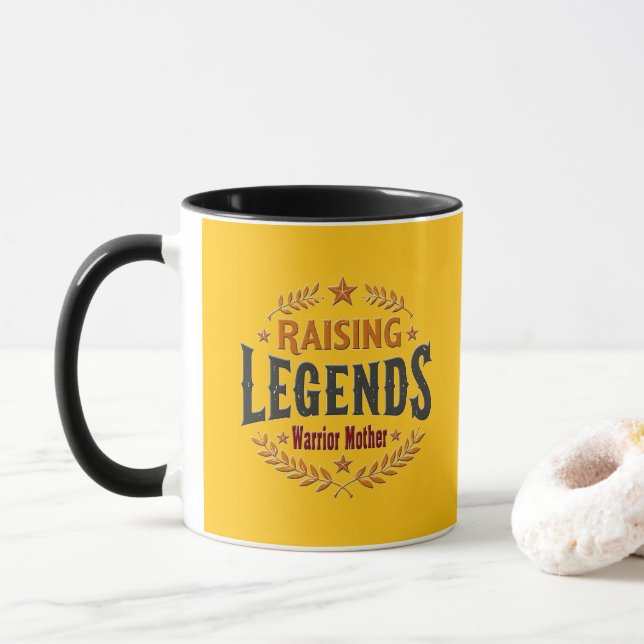Taza Raising Legends – Warrior Mother Design (Con donut)