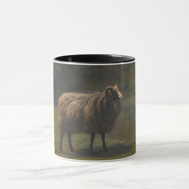 Taza Ram (oveja de sexo masculino) en la granja (por Ro (Centro)