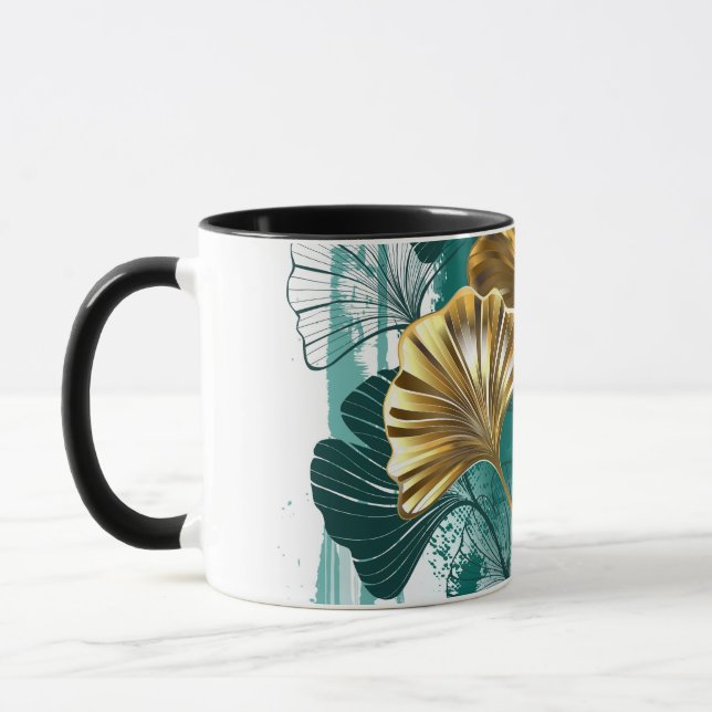 Taza Rama con hojas doradas Ginko Biloba (Izquierda)