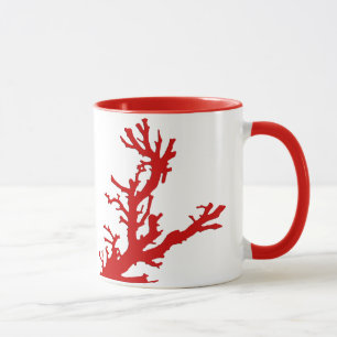Taza Rama de coral - rojo y blanco oscuro