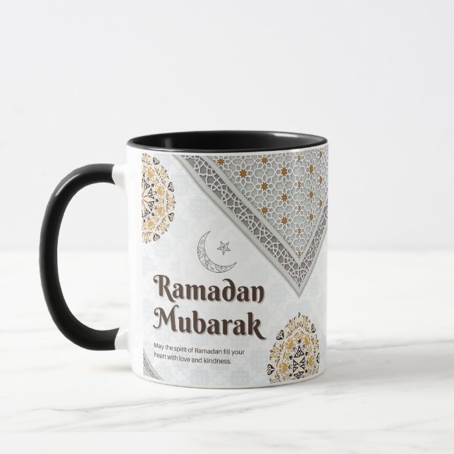 Taza Ramadan Mubarak Mandala Crescent Art (Izquierda)