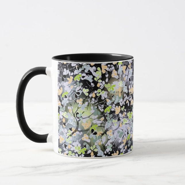 Taza Ramas abstractas de árboles primaverales sin solda (Izquierda)