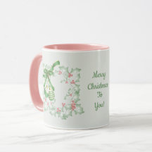 Ramas de Acebo Verde Claro Rosa Navidad