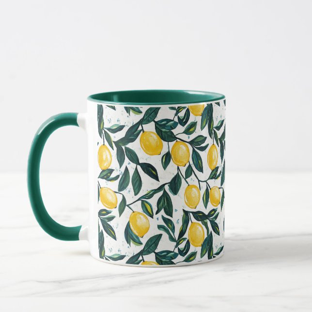 Taza Ramas de limón amarillo brillante de dos tonos (Izquierda)