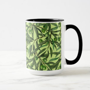 Taza Ramas de oliva en verde oliva
